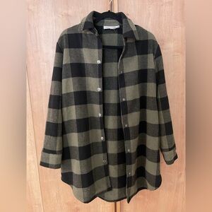 Steve Madden Black and Olive Plaid Jacket
